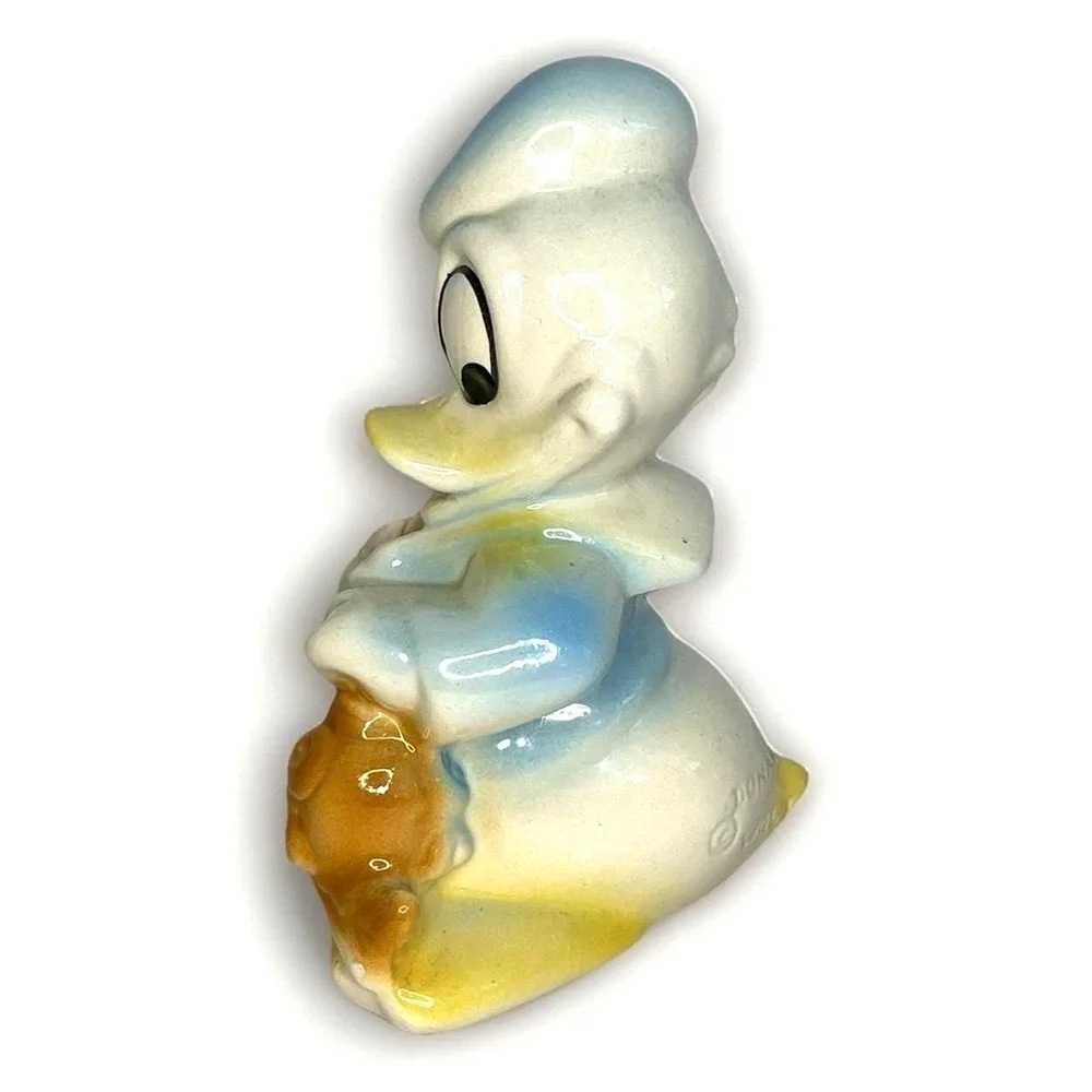 vtg 1940s 1950s Donald Duck ceramic Figurine Leeds China Disney fish